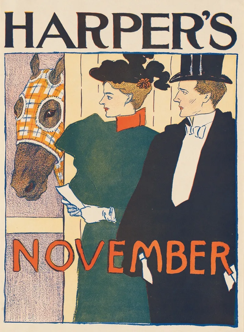 Harpers November 3 Wall Art by Edward Penfield - High-Resolution Digital Print