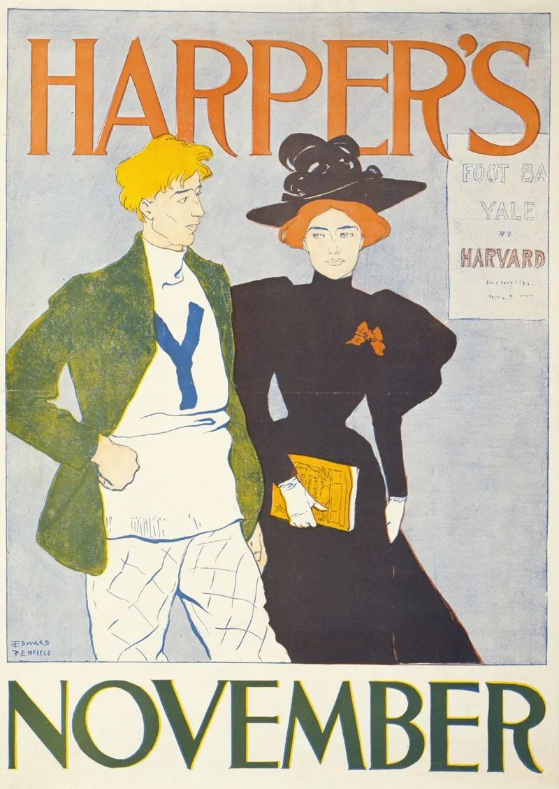 Harpers November 6 Wall Art by Edward Penfield - High-Resolution Digital Print