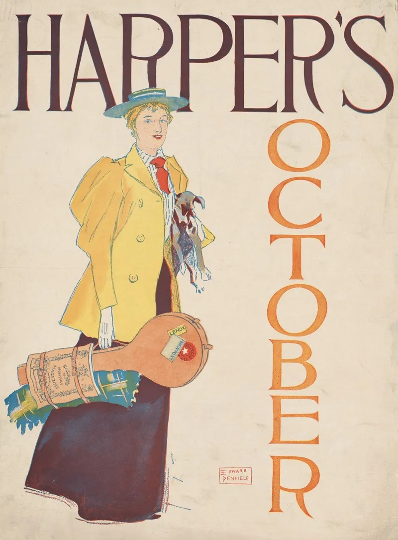 Harpers October Wall Art by Edward Penfield - High-Resolution Digital Print