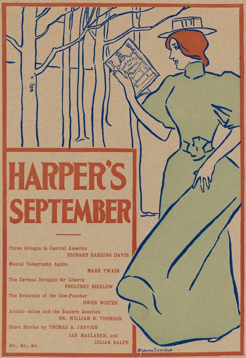 Harpers September 2 Wall Art by Edward Penfield - High-Resolution Digital Print