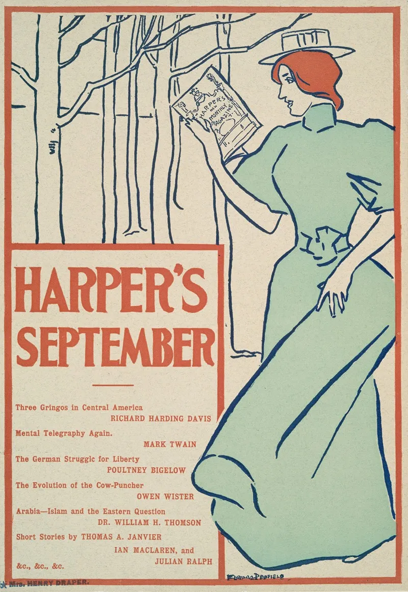 Harpers September 7 Wall Art by Edward Penfield - High-Resolution Digital Print