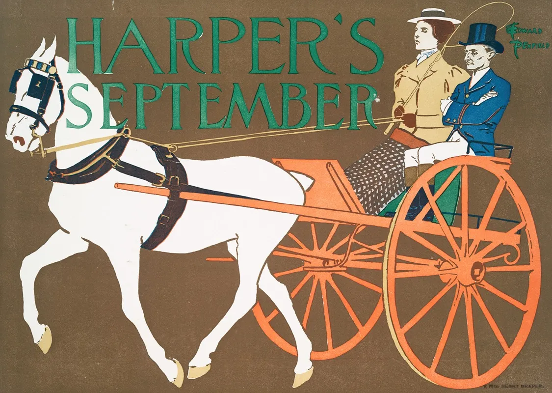 Harpers September Wall Art by Edward Penfield - High-Resolution Digital Print
