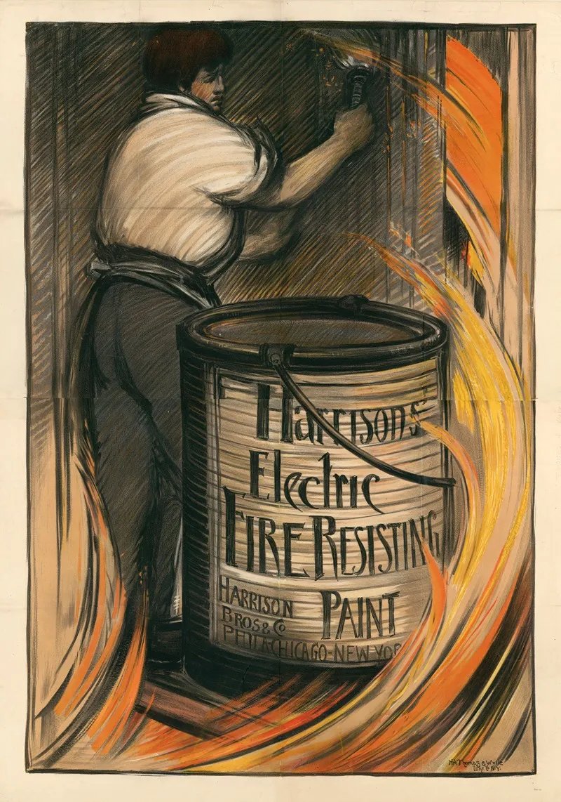 Harrisons Electric Fire Resisting Paint Wall Art by H.A. Thomas &amp; Wilie Lith - High-Resolution Digital Print