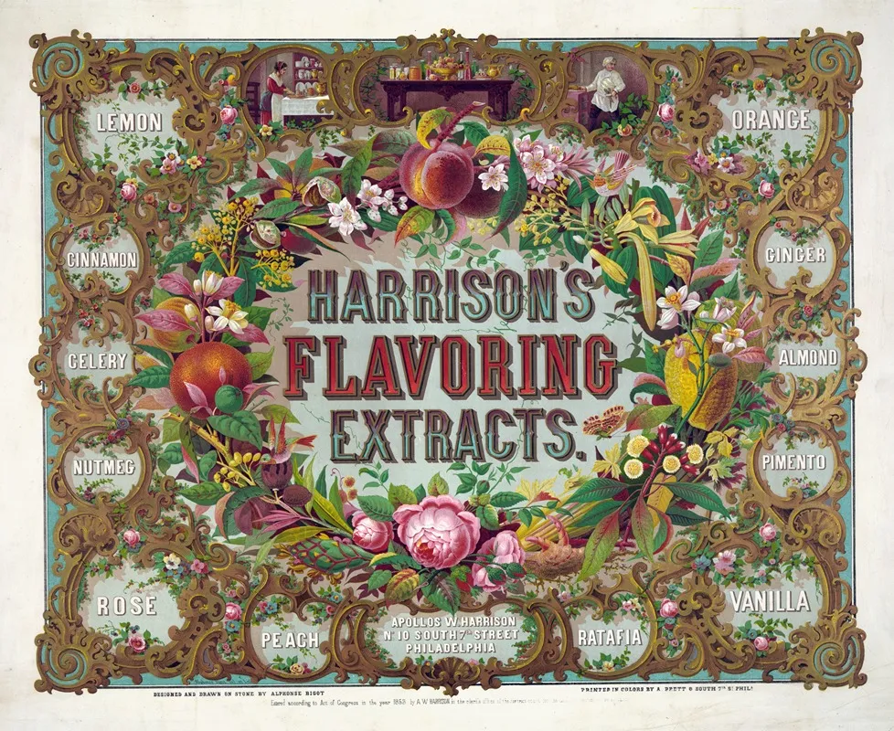 Harrisons Flavoring Extracts Phila Wall Art by Alphonse Bigot - High-Resolution Digital Print