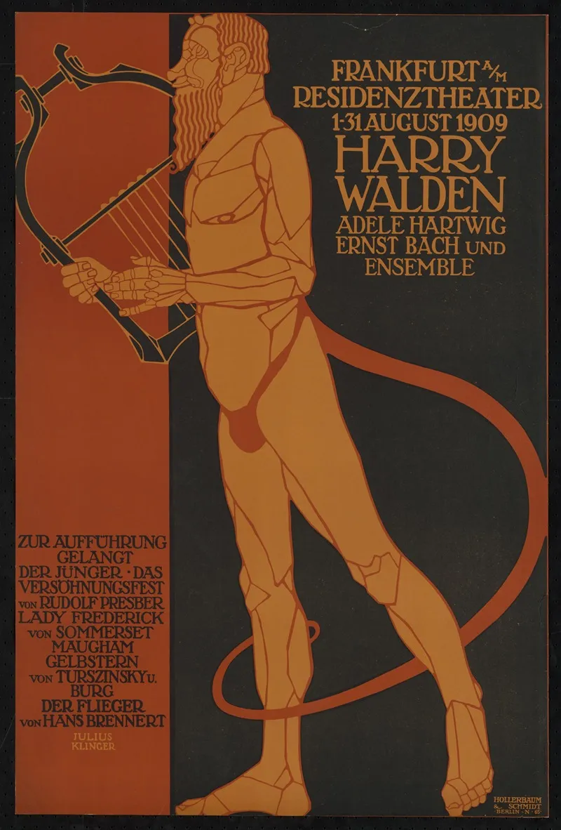 Harry Walden Adele Hartwig Ernst Bach Und Ensemble Im Residenztheater Frankfurt Am Main Wall Art by Julius Klinger - High-Resolution Digital Print