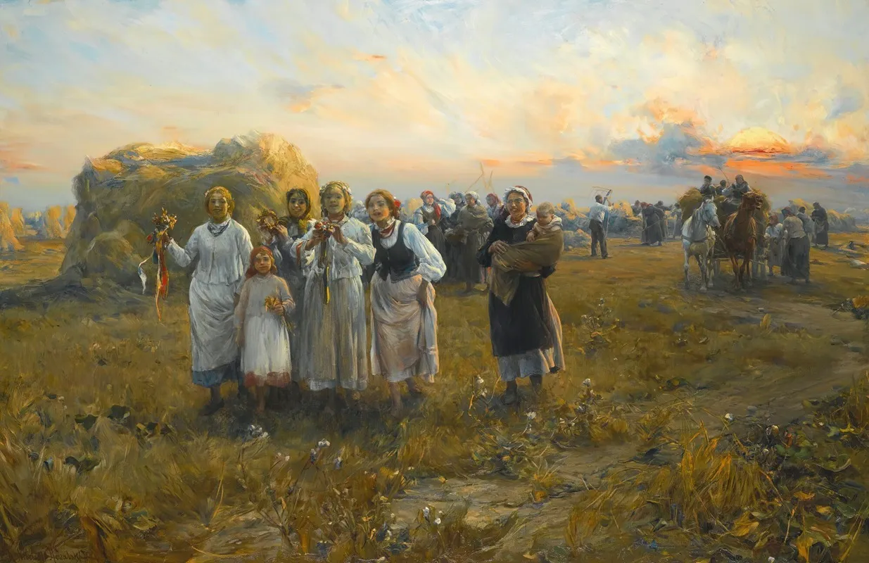 Harvest Festival 3 Wall Art by Alfred von Wierusz-Kowalski - High-Resolution Digital Print