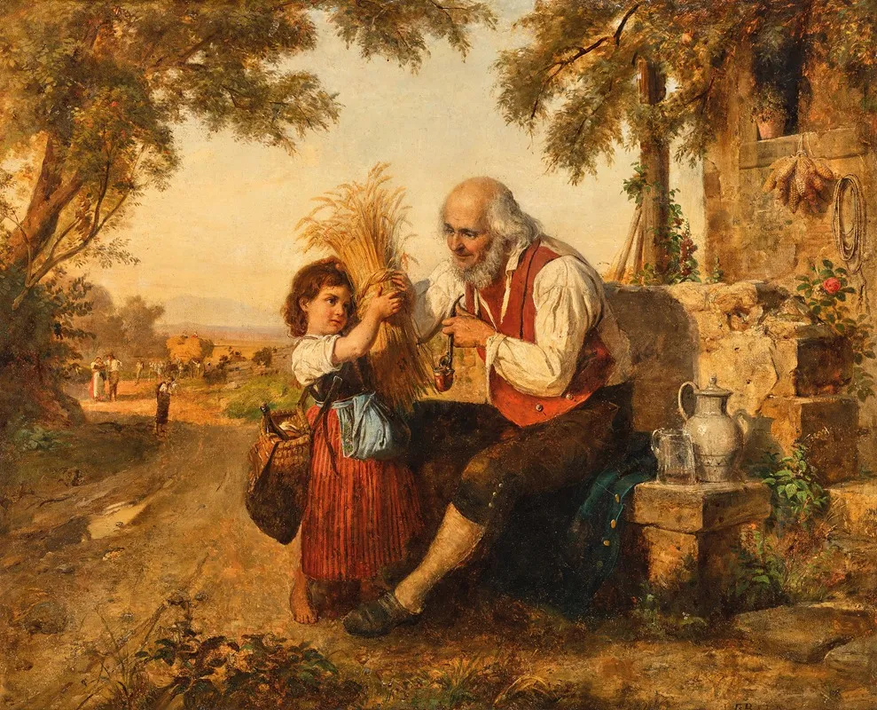 Harvest In The Roman Campagna Wall Art by Bernhard Reinhold - High-Resolution Digital Print