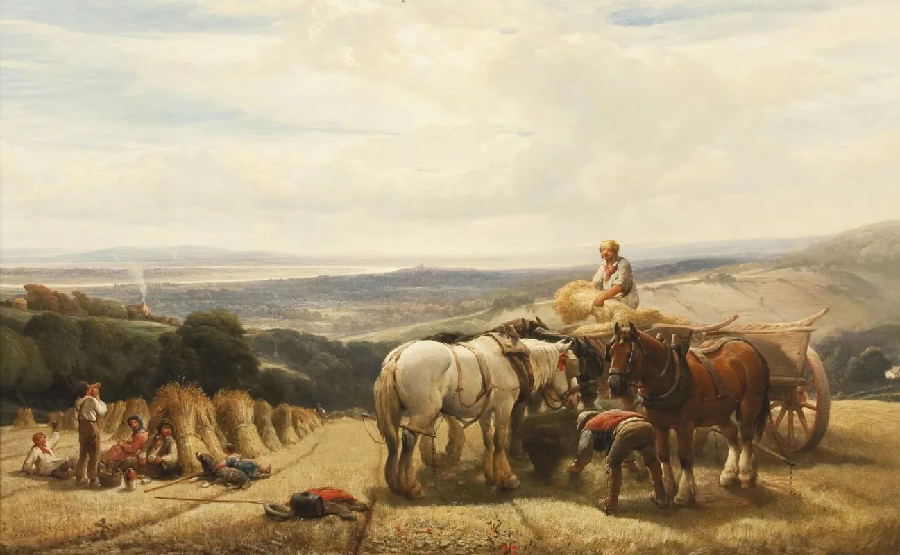 Harvest In The Severn Valley Wall Art by Henry Brittan Willis - High-Resolution Digital Print