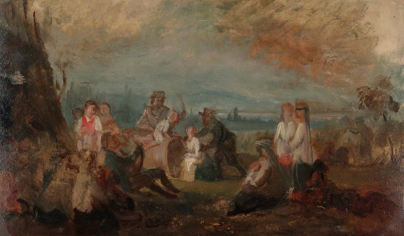 Harvest Party Sketch Wall Art by Robert Wilhelm Ekman - High-Resolution Digital Print