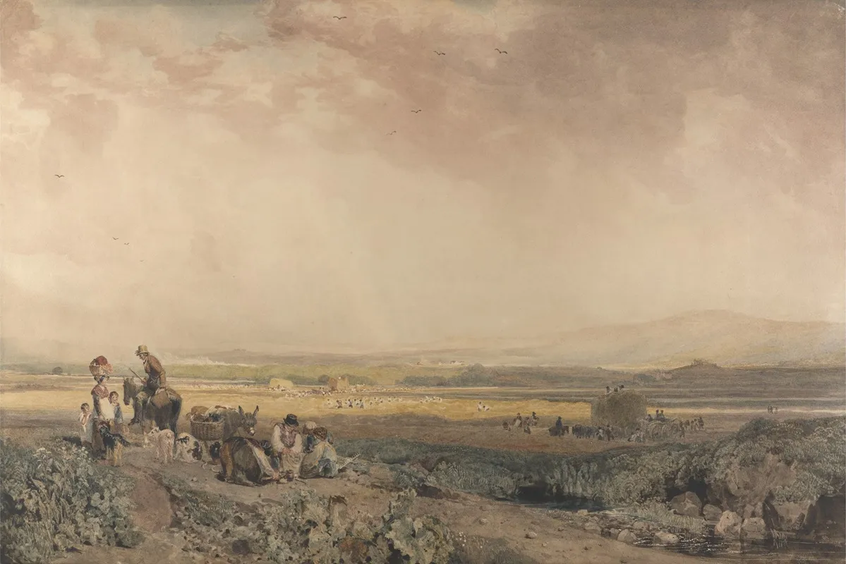 Harvesters In Landscape In Sussex