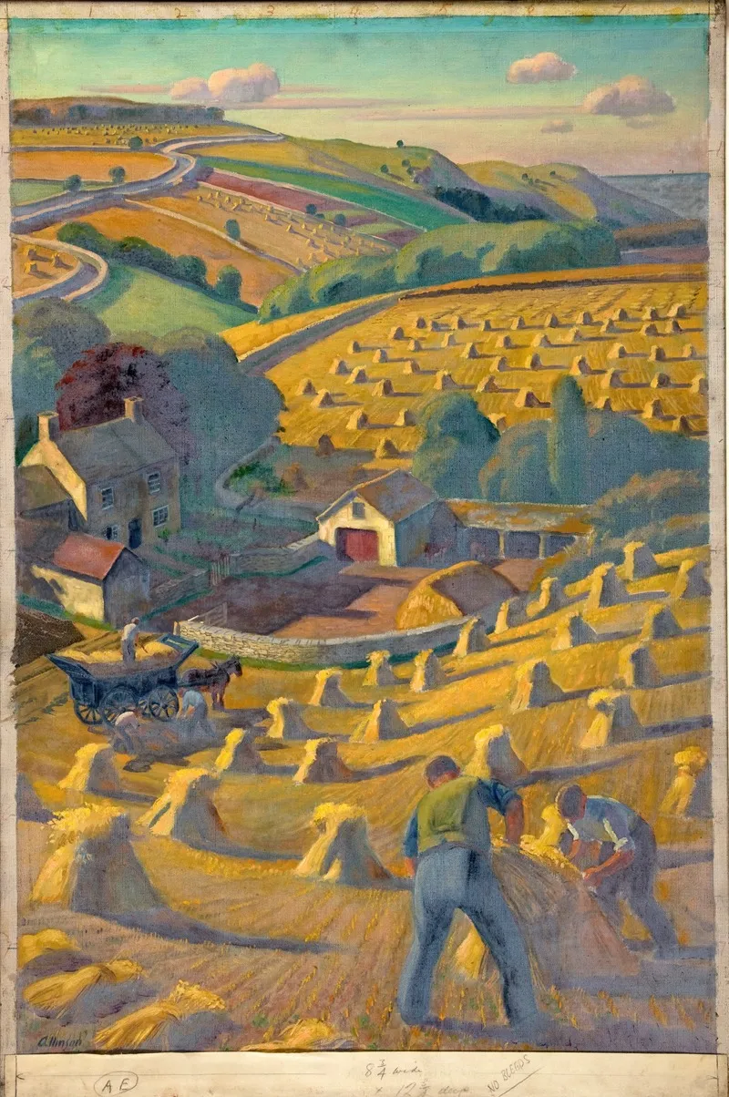 Harvesting 5 Wall Art by Adrian Allinson - High-Resolution Digital Print