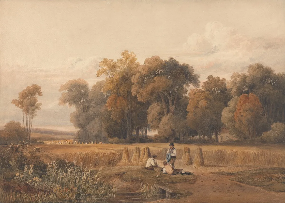 Harvesting The Noontide Rest Wall Art by Charles Vincent Barber - High-Resolution Digital Print