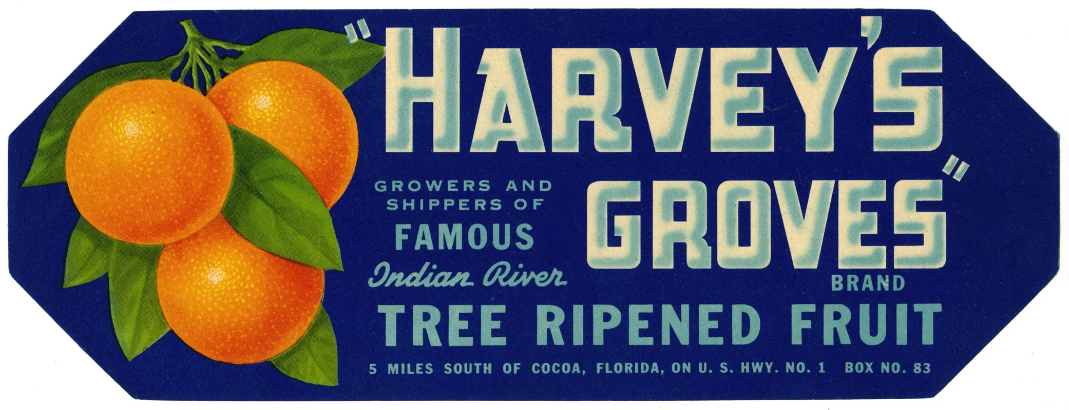 Harveys Groves Brand Citrus Label