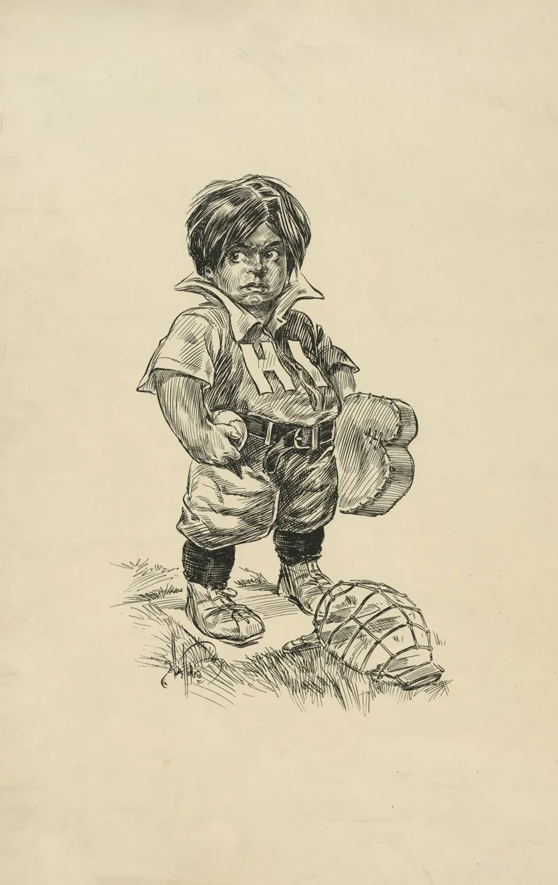 Haskell Indian Baseball Boy Wall Art by Albert Turner Reid - High-Resolution Digital Print