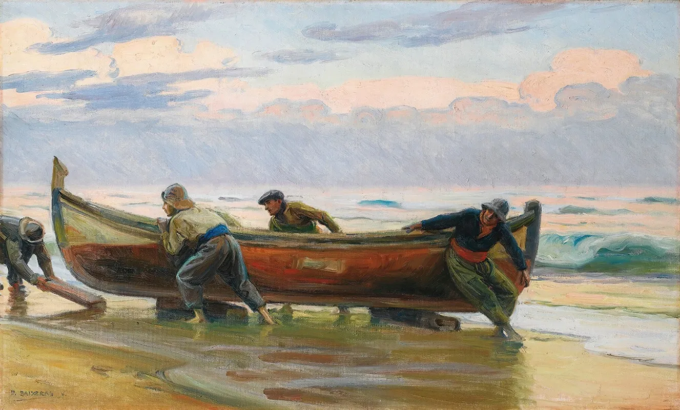 Hauling In The Catch Wall Art by Dionisio Baixeras y Verdaguer - High-Resolution Digital Print