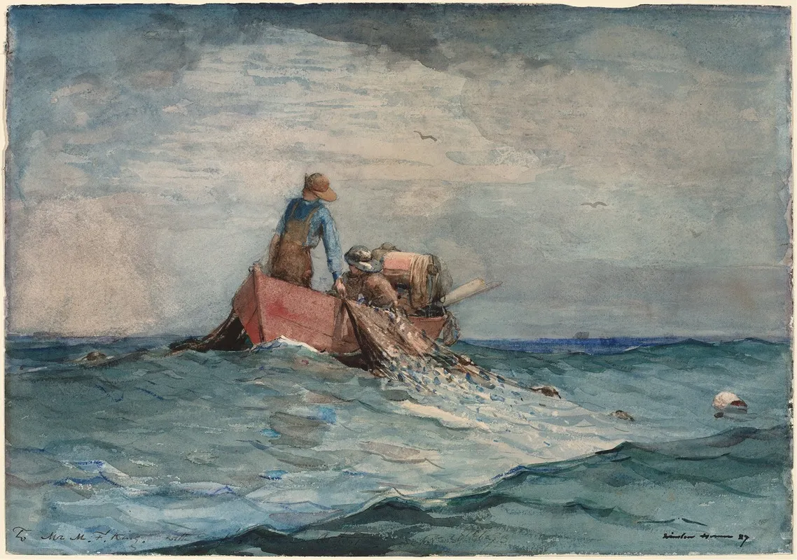 Hauling In The Nets Wall Art by Winslow Homer - High-Resolution Digital Print