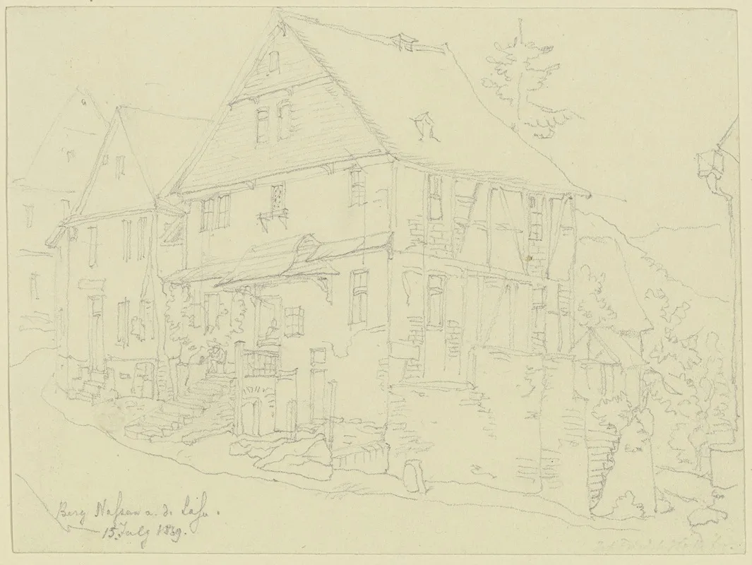 Hauserzeile In Berg Nassau An Der Lahn Wall Art by Johann Friedrich Hoff - High-Resolution Digital Print