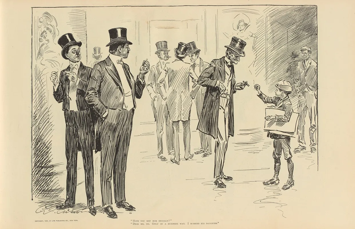 Have You Met Him Socially Wall Art by Charles Dana Gibson - High-Resolution Digital Print