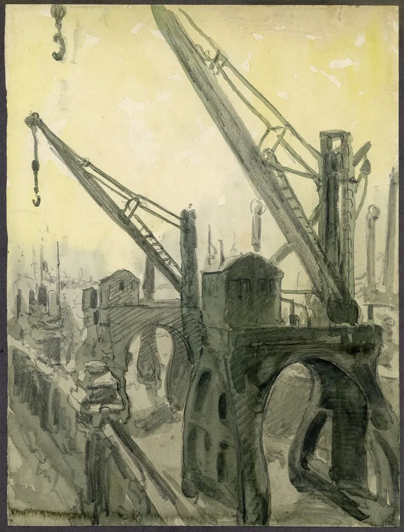 Havenkranen Op De Kaaien Wall Art by Alfred Ost - High-Resolution Digital Print