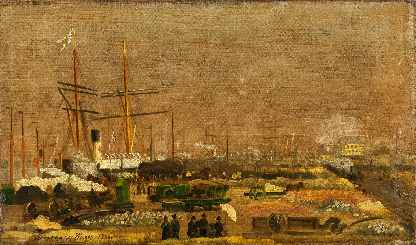 Havenscene Te Antwerpen Wall Art by Frans Van Der Weegen - High-Resolution Digital Print
