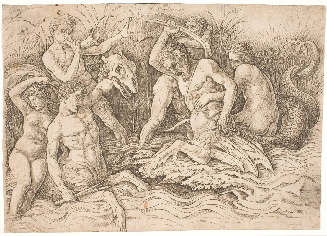 Havgudernes Kamp Hojre Halvdel Wall Art by Andrea Mantegna - High-Resolution Digital Print