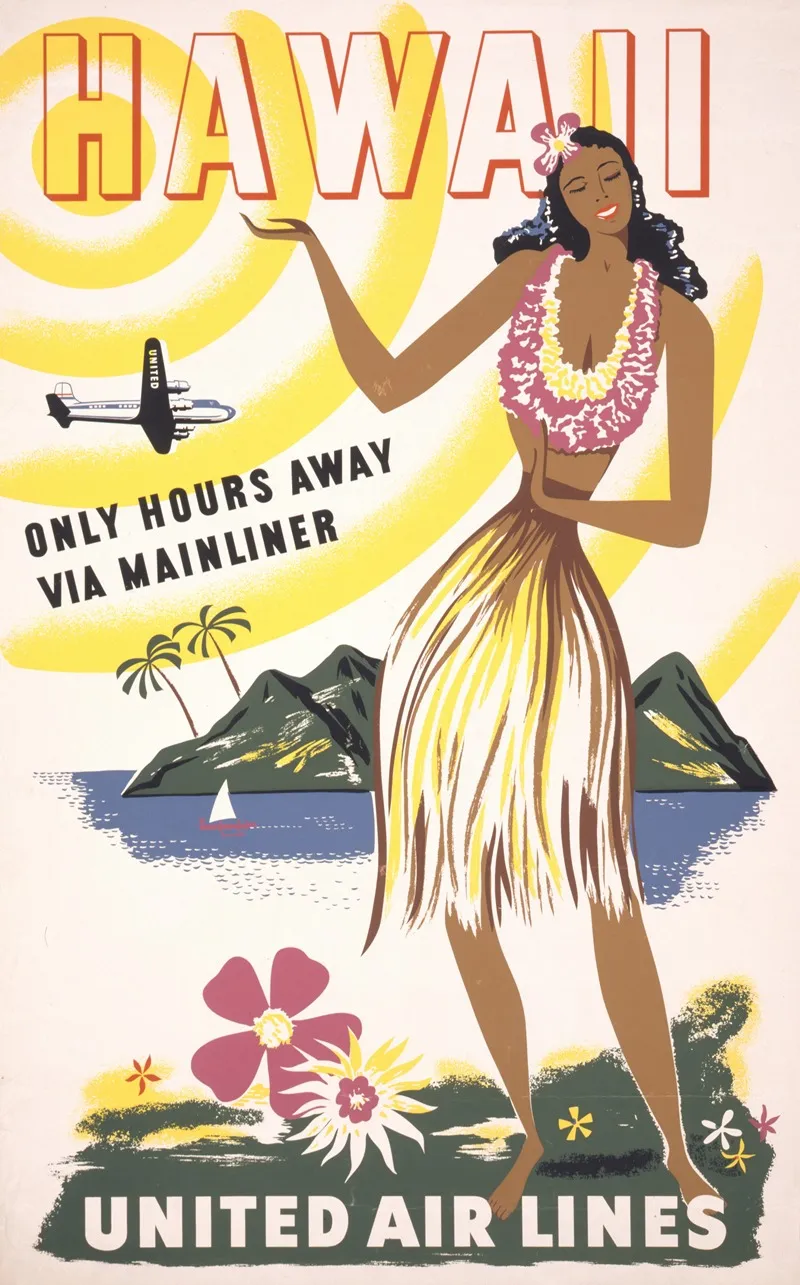 Hawaii Only Hours Away Via Mainliner United Air Lines