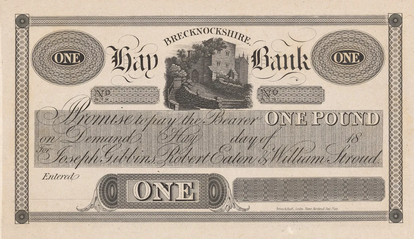 Hay Bank Brecknockshire One Pound Note Wall Art by Perkins & Heath - High-Resolution Digital Print