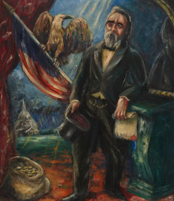 Hayes Platform Of Sound Money Wall Art by Lenna Dimock Glackens - High-Resolution Digital Print