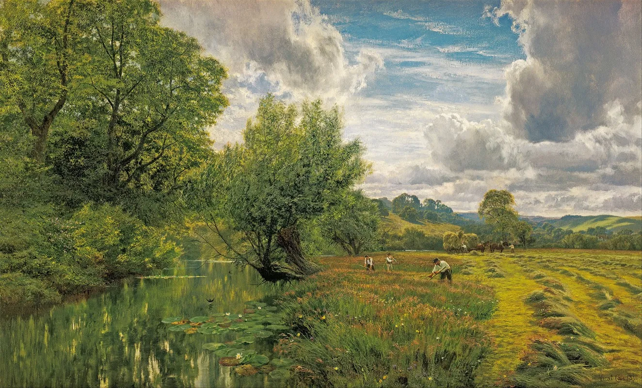 Hayfield Near Days Lock Oxon Wall Art by George Vicat Cole - High-Resolution Digital Print