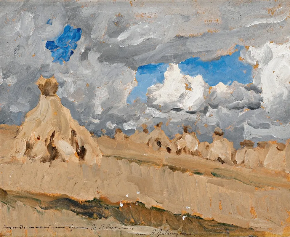 Haystacks In A Russian Landscape