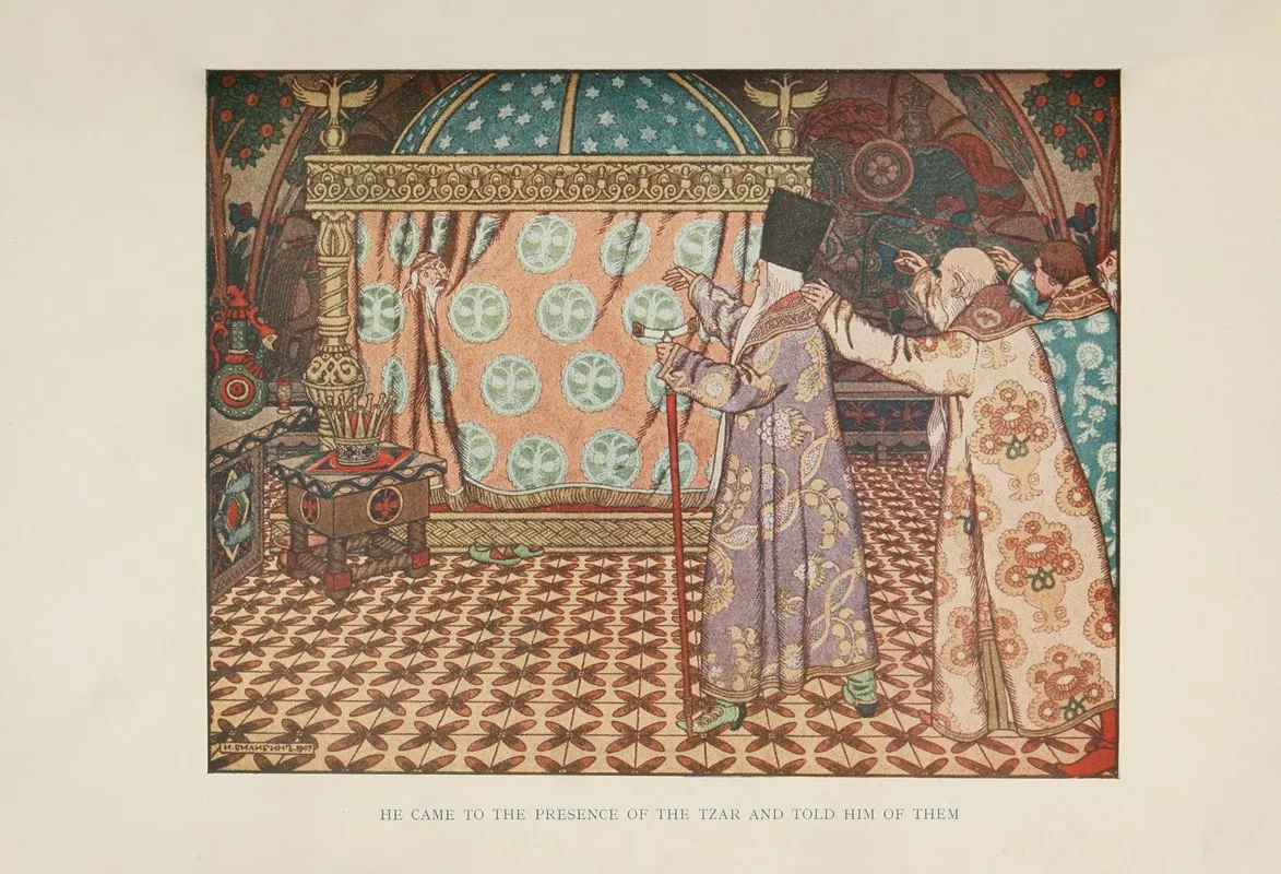 He Came To The Presence Of The Tzar And Told Him Of Them Wall Art by Ivan Bilibin - High-Resolution Digital Print