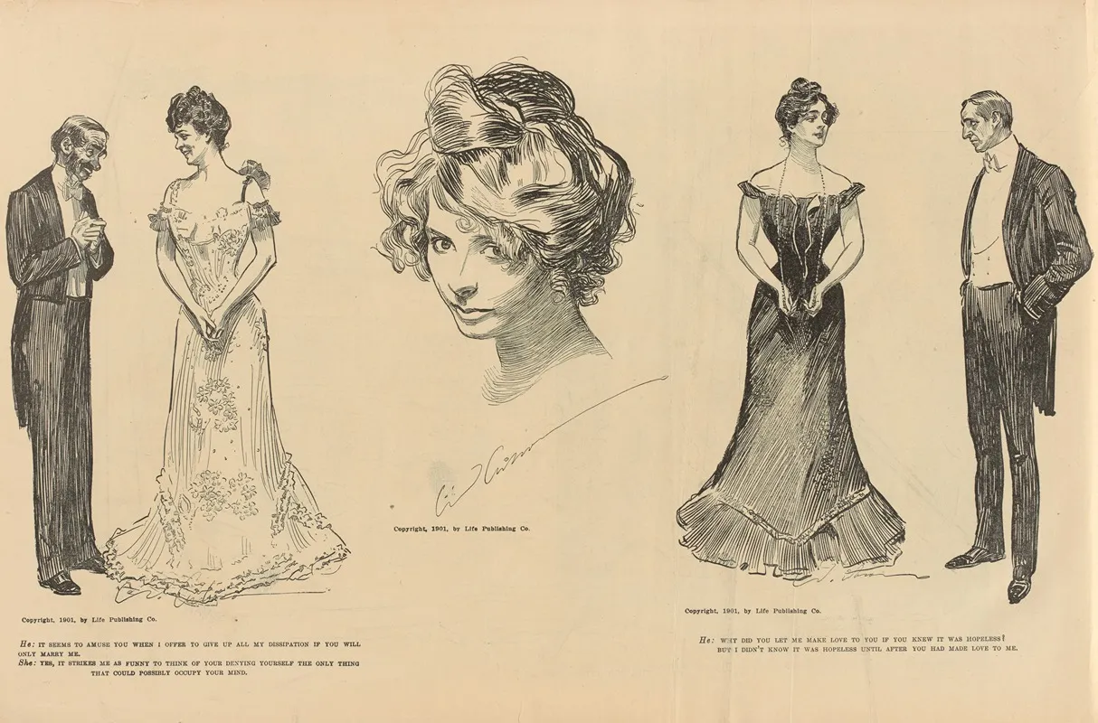 He It Seems To Amuse You When I Offer To Give Up Wall Art by Charles Dana Gibson - High-Resolution Digital Print