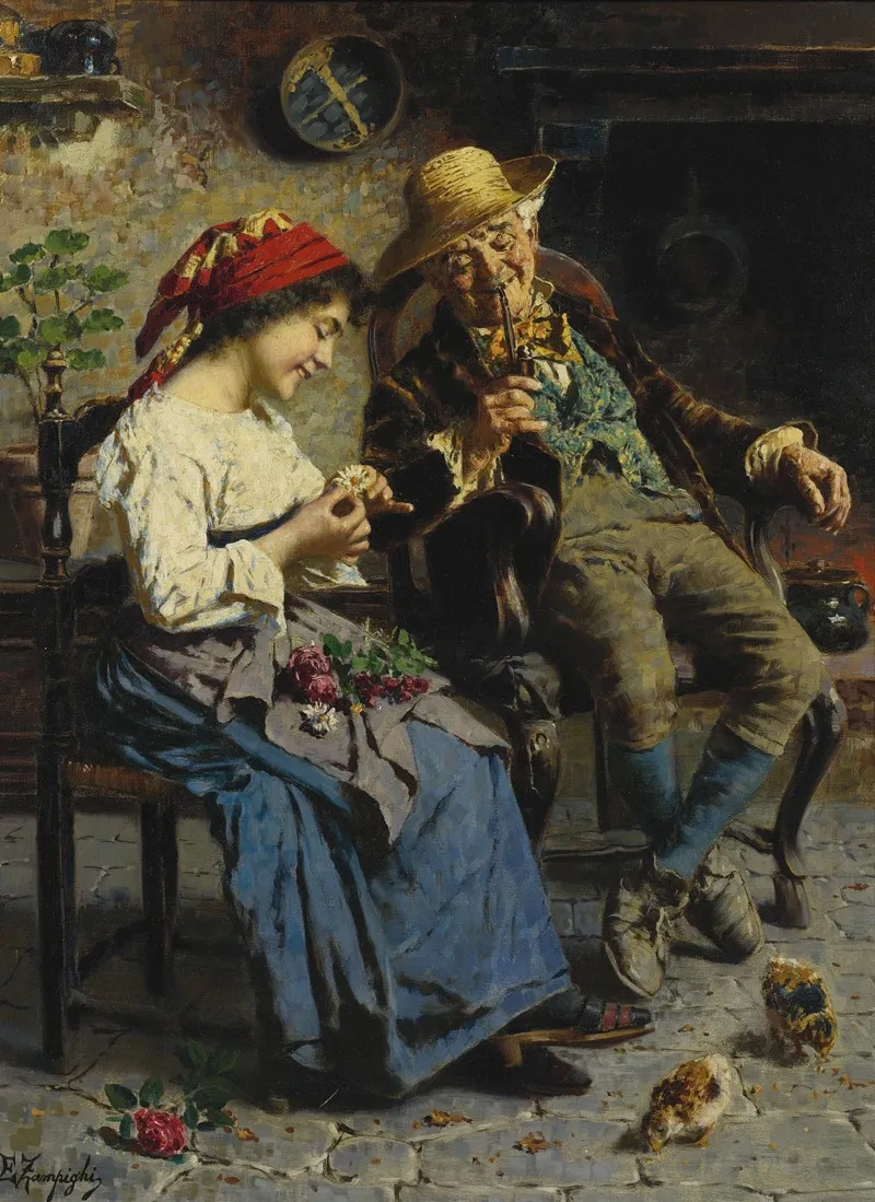 He Loves Me He Loves Me Not 5 Wall Art by Eugenio Zampighi - High-Resolution Digital Print