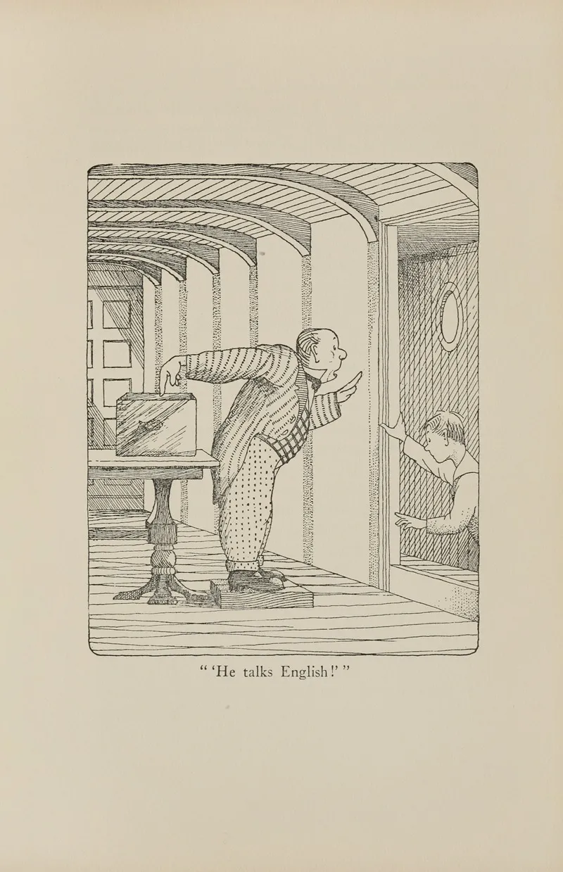 He Talks English Wall Art by Hugh Lofting - High-Resolution Digital Print