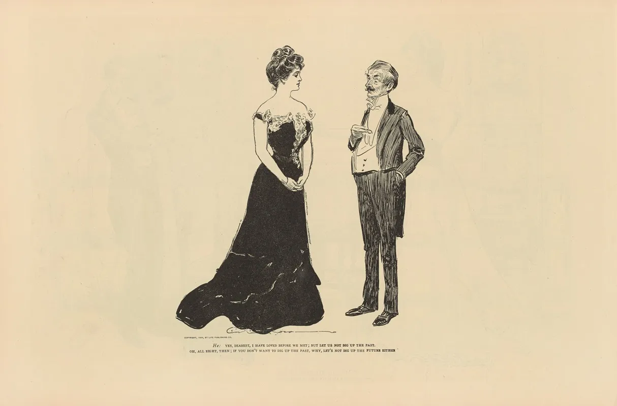 He Yes Dearest I Have Loved Before We Met But Let Us Not Dig Up The Past Wall Art by Charles Dana Gibson - High-Resolution Digital Print