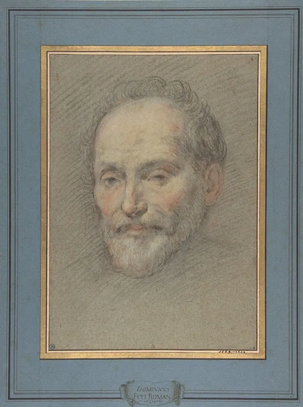 Head Of A Bearded Man 10 Wall Art by Domenico Fetti - High-Resolution Digital Print