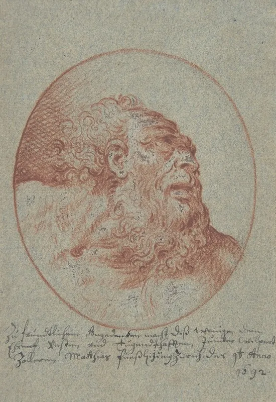 Head Of A Bearded Man Looking Right 3 Wall Art by Mathais Füssli the Youngest - High-Resolution Digital Print