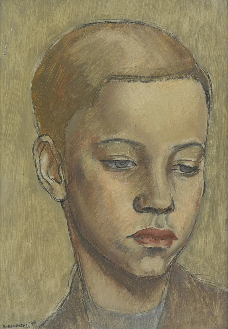 Head Of A Boy 22 Wall Art by Bernard Meninsky - High-Resolution Digital Print