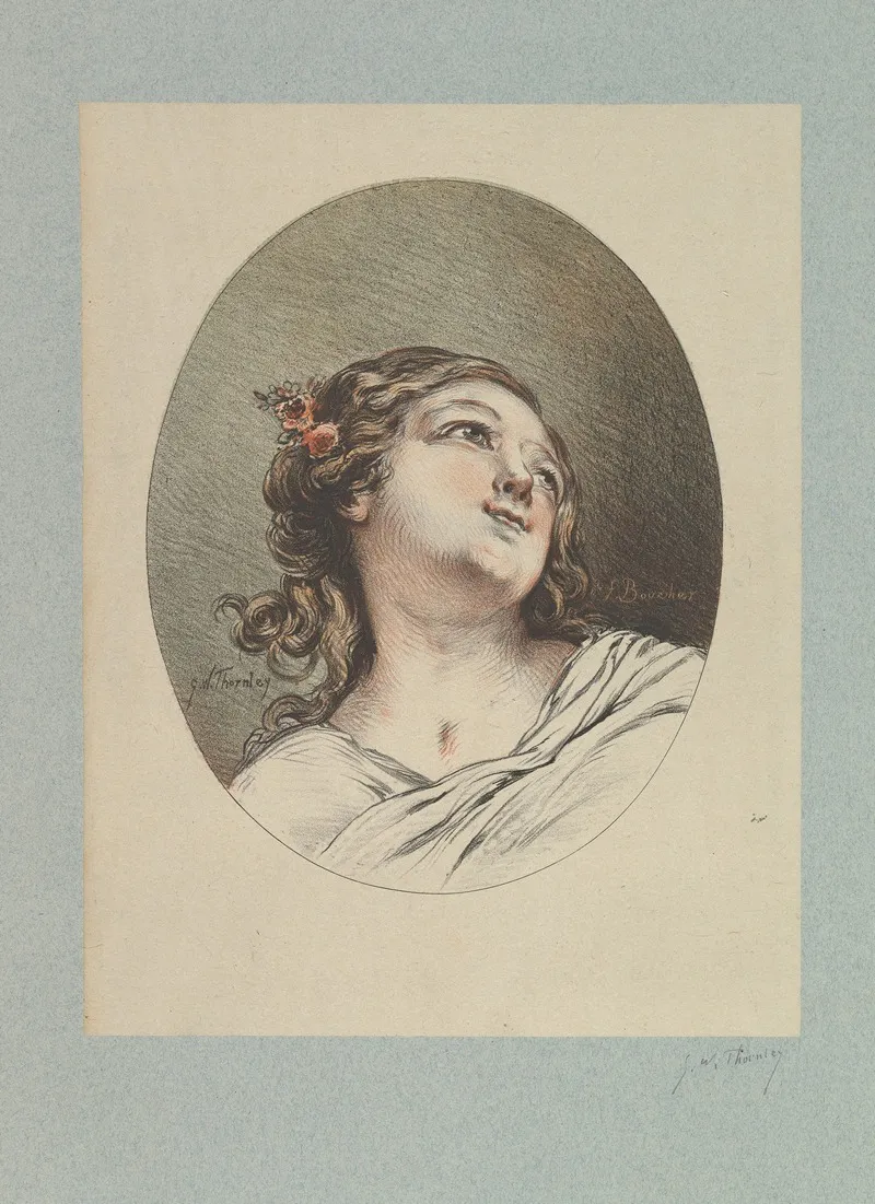 Head Of A Child Looking To The Right And Upward Wall Art by Georges William Thornley - High-Resolution Digital Print