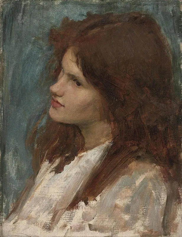 Head Of A Girl 13 Wall Art by John William Waterhouse - High-Resolution Digital Print