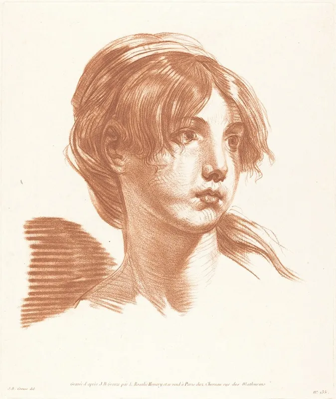 Head Of A Girl 8 Wall Art by Louise Rosalie Hémery - High-Resolution Digital Print