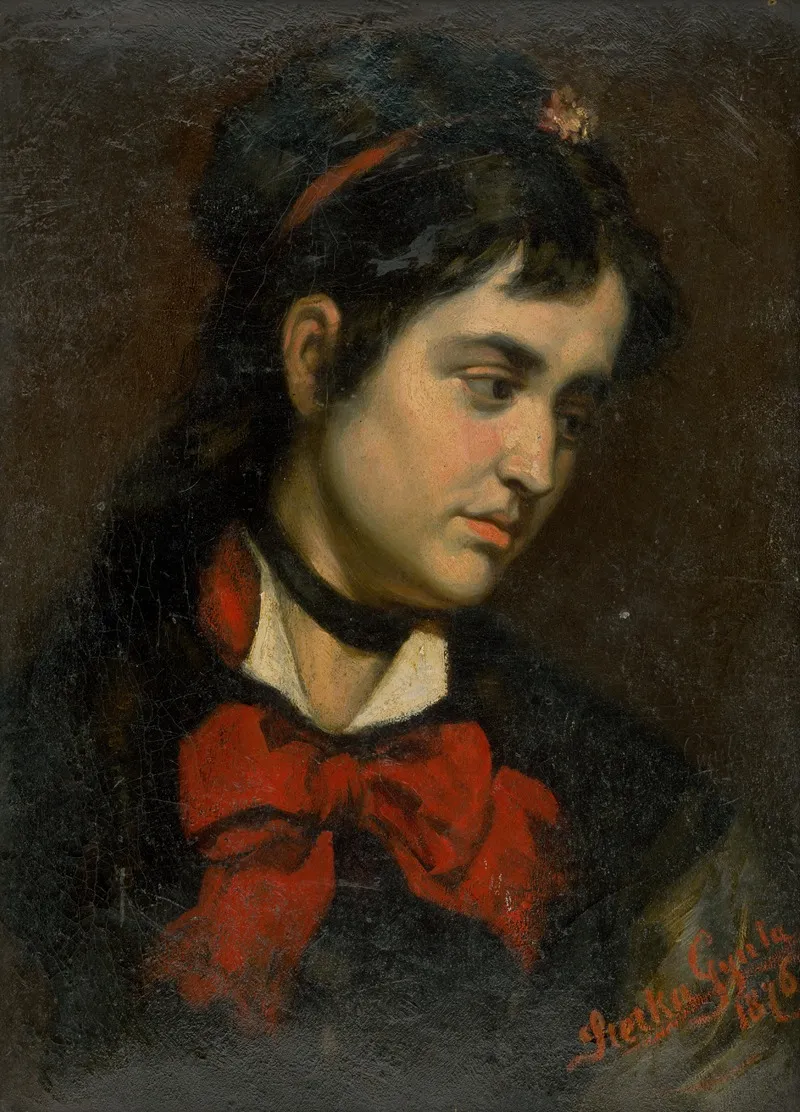 Head Of A Girl With Red Scarf
