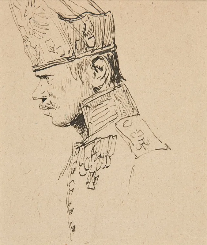 Head Of A Grenadier In Profile Wall Art by Jean-Baptiste Édouard Detaille - High-Resolution Digital Print