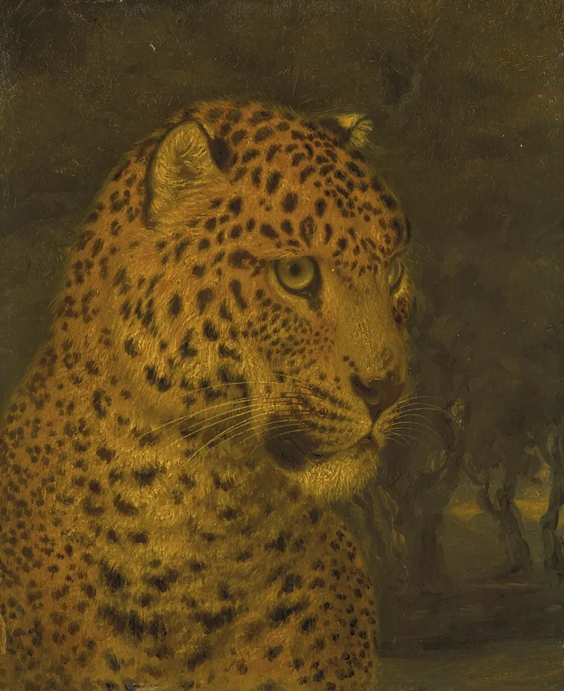 Head Of A Leopard 2 Wall Art by Jacques-Laurent Agasse - High-Resolution Digital Print