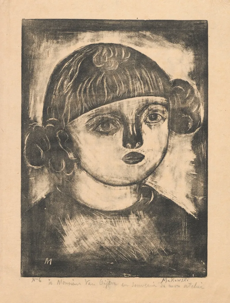 Head Of A Little Girl With Curls