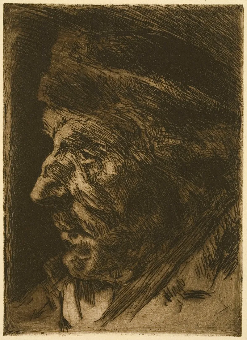 Head Of A Man 61 Wall Art by Jean Delvin - High-Resolution Digital Print