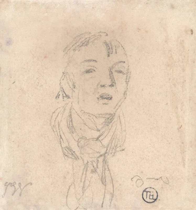 Head Of A Man Wearing A Loose Scarf Wall Art by James Ward - High-Resolution Digital Print