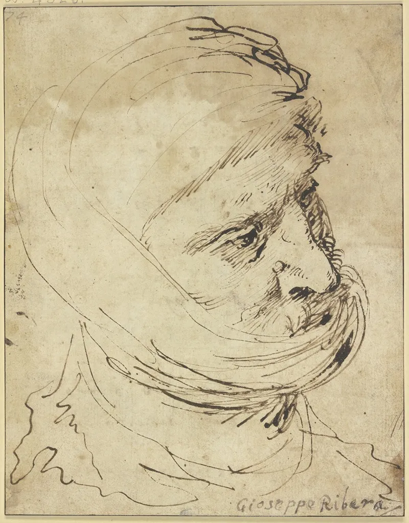 Head Of A Man With Cloth Headdress Wall Art by Jusepe de Ribera - High-Resolution Digital Print