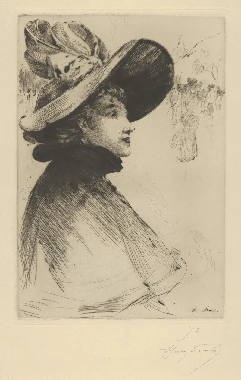 Head Of A Parisian Woman Wall Art by Henri Somm - High-Resolution Digital Print