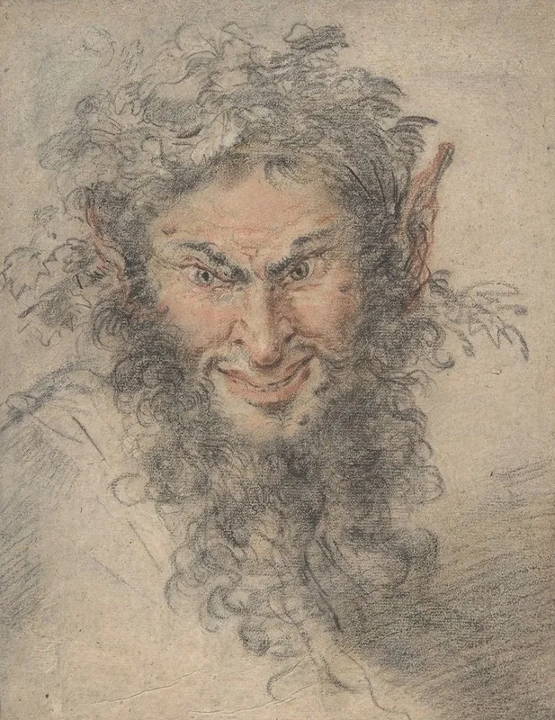 Head Of A Satyr Wall Art by Circle of Antoine Watteau - High-Resolution Digital Print
